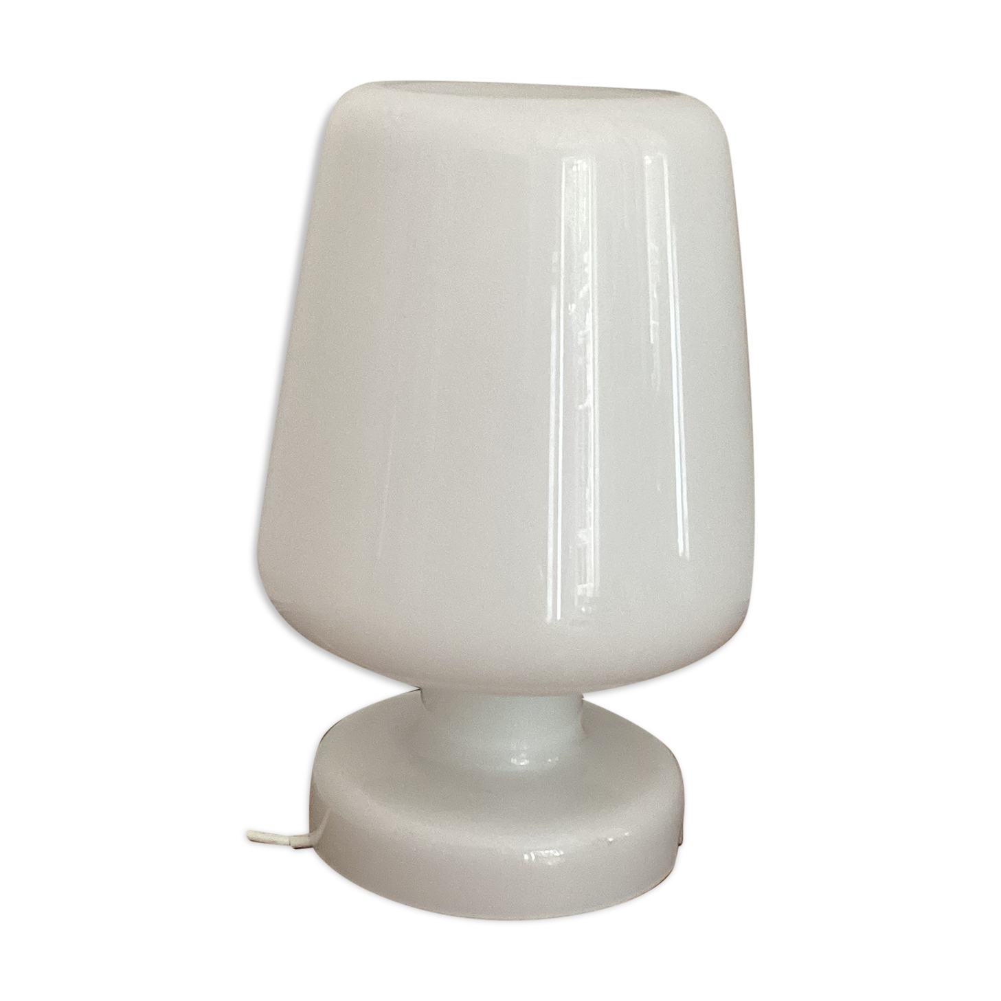 White glass mushroom lamp