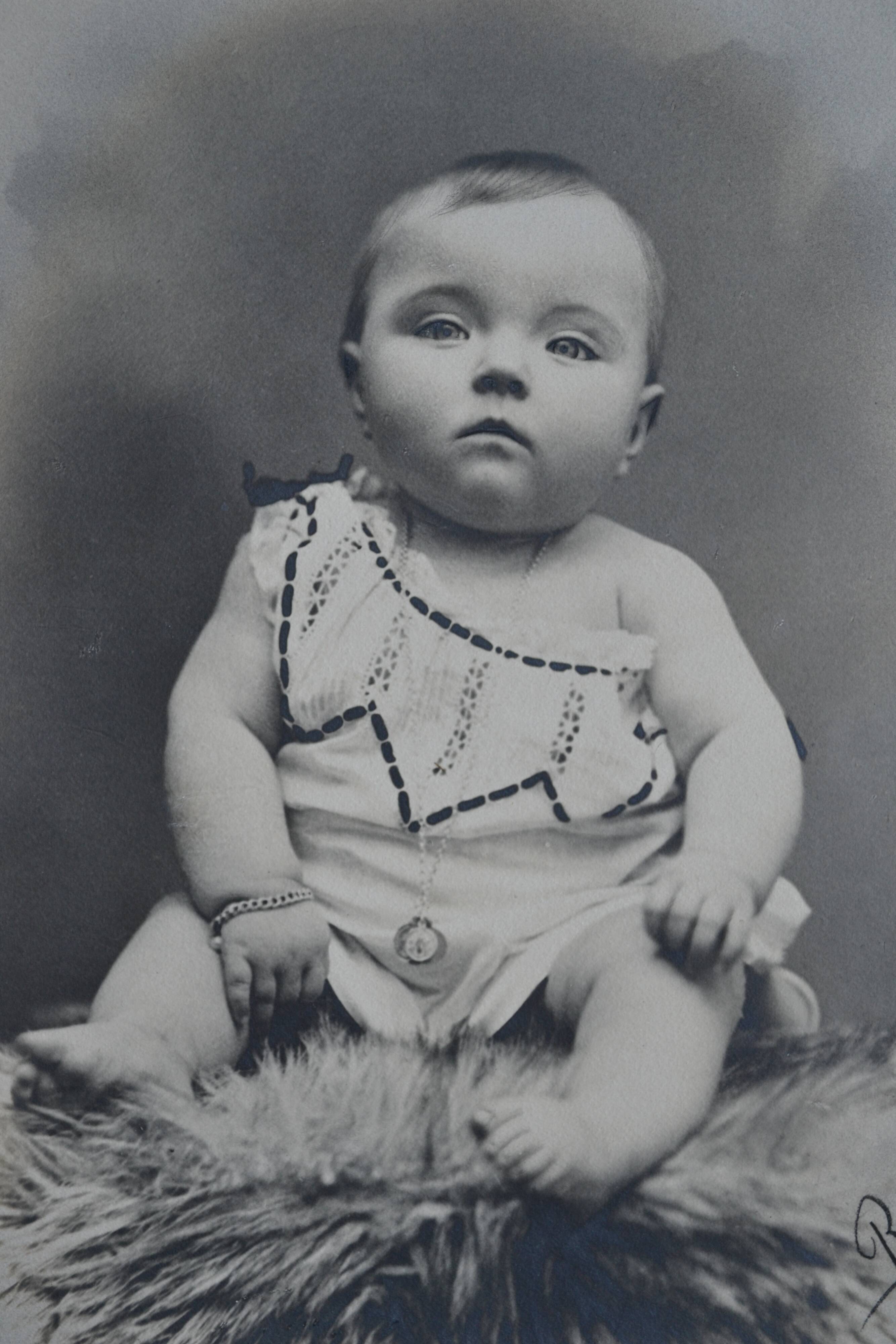 Old photo of a child baby