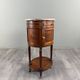 Half-moon side table in mahogany and marble, Louis XVI style, 19th century.