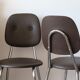 2 chairs 70s in chocolate skaï and chrome metal