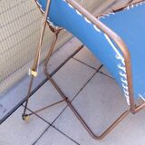 Transat relaxes folding lounge chair Lafuma Chantazur 60 vintage