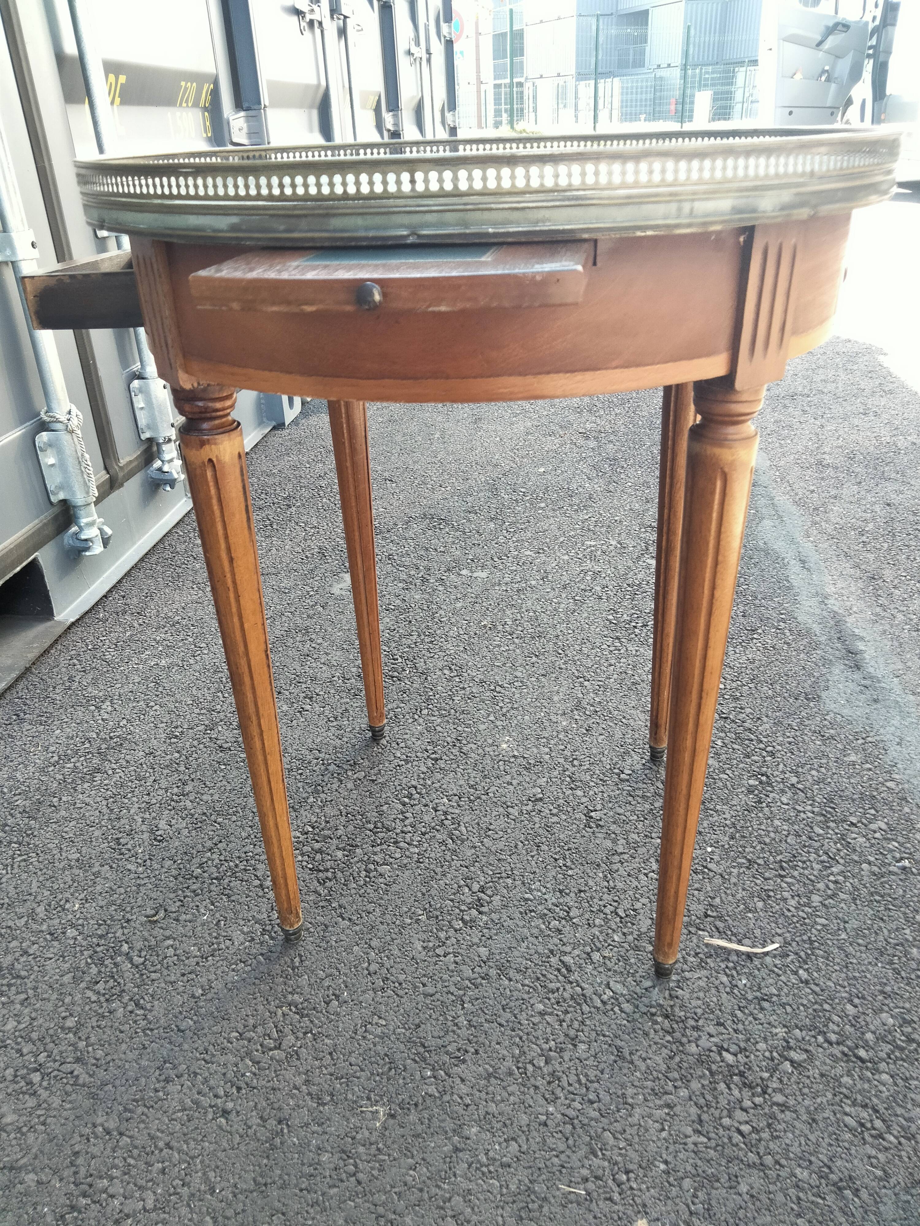 High table old hot water bottle Louis XVI style with marble top