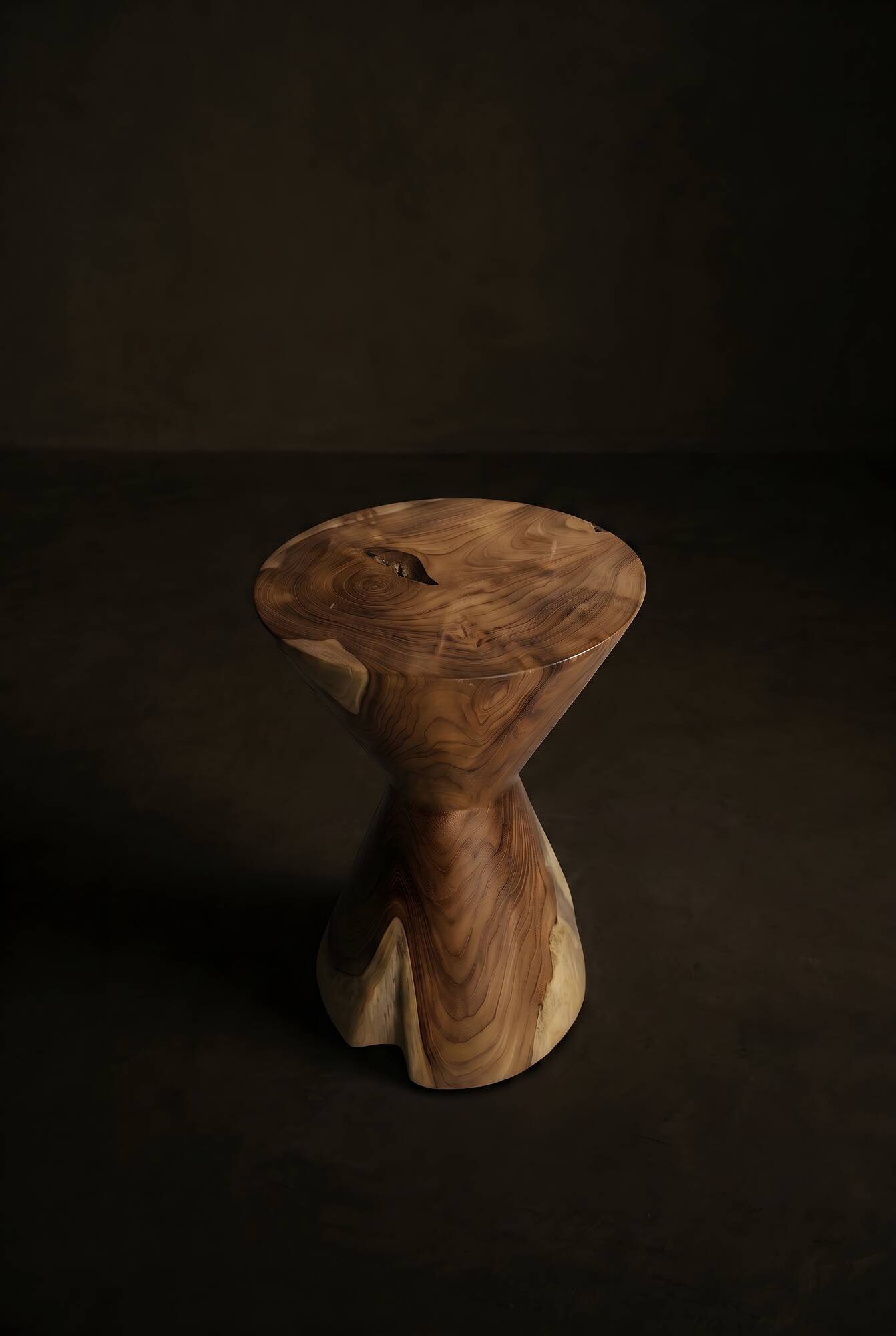 MIRA stool in hand-carved solid recycled teak