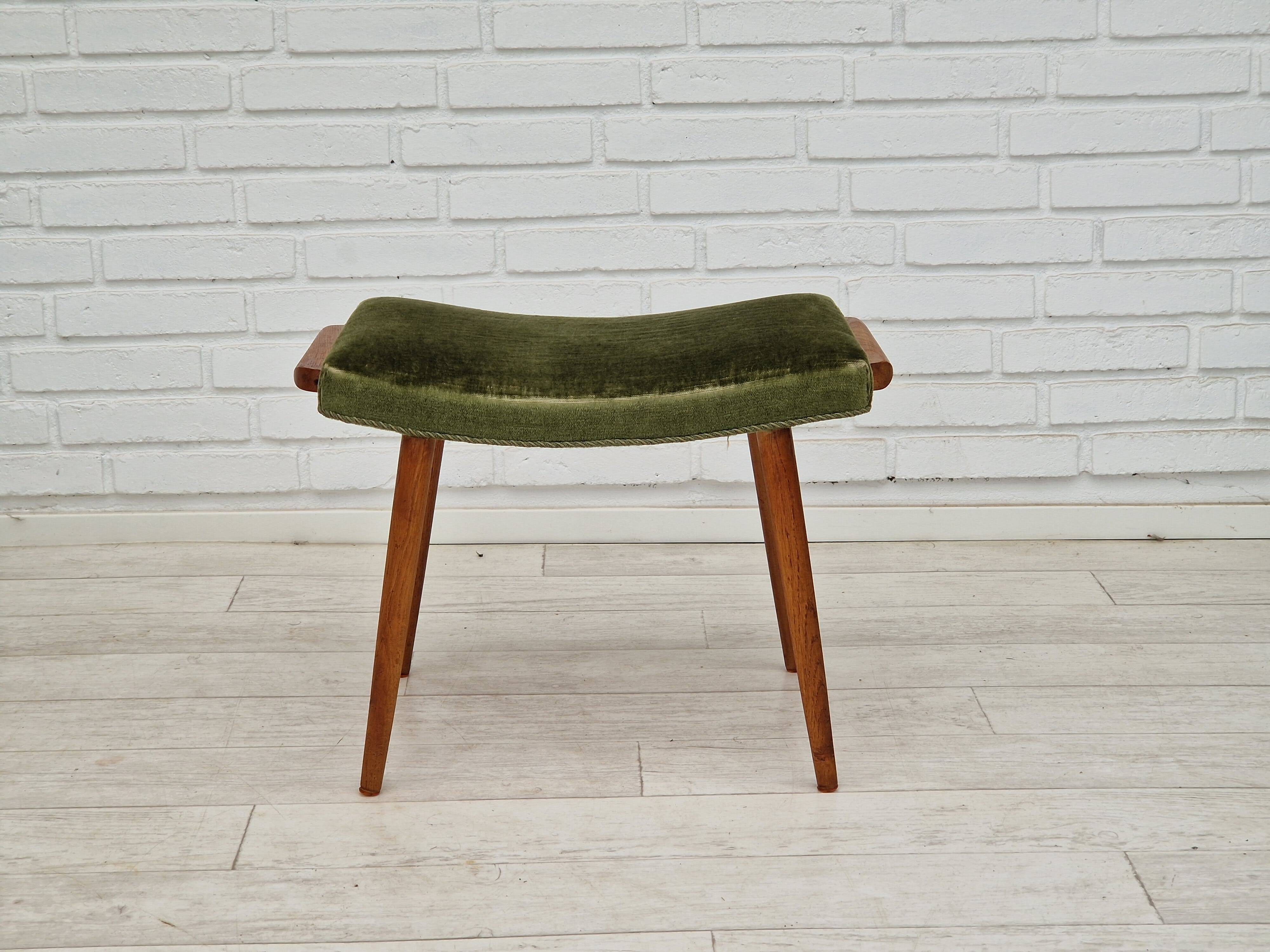 1960s, danish design, velour relax chair with footstool, original condition.