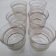 6 vintage glasses lined golden
