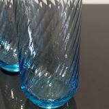 4 blue tourbillon water/orangeade glasses