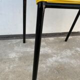 4 yellow scoubidou chairs, 1950