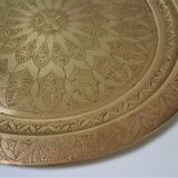 Algerian brass tray vintage mid 20th century