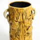 Large handmade glazed ceramic floor vase, handled vase with maritime motifs