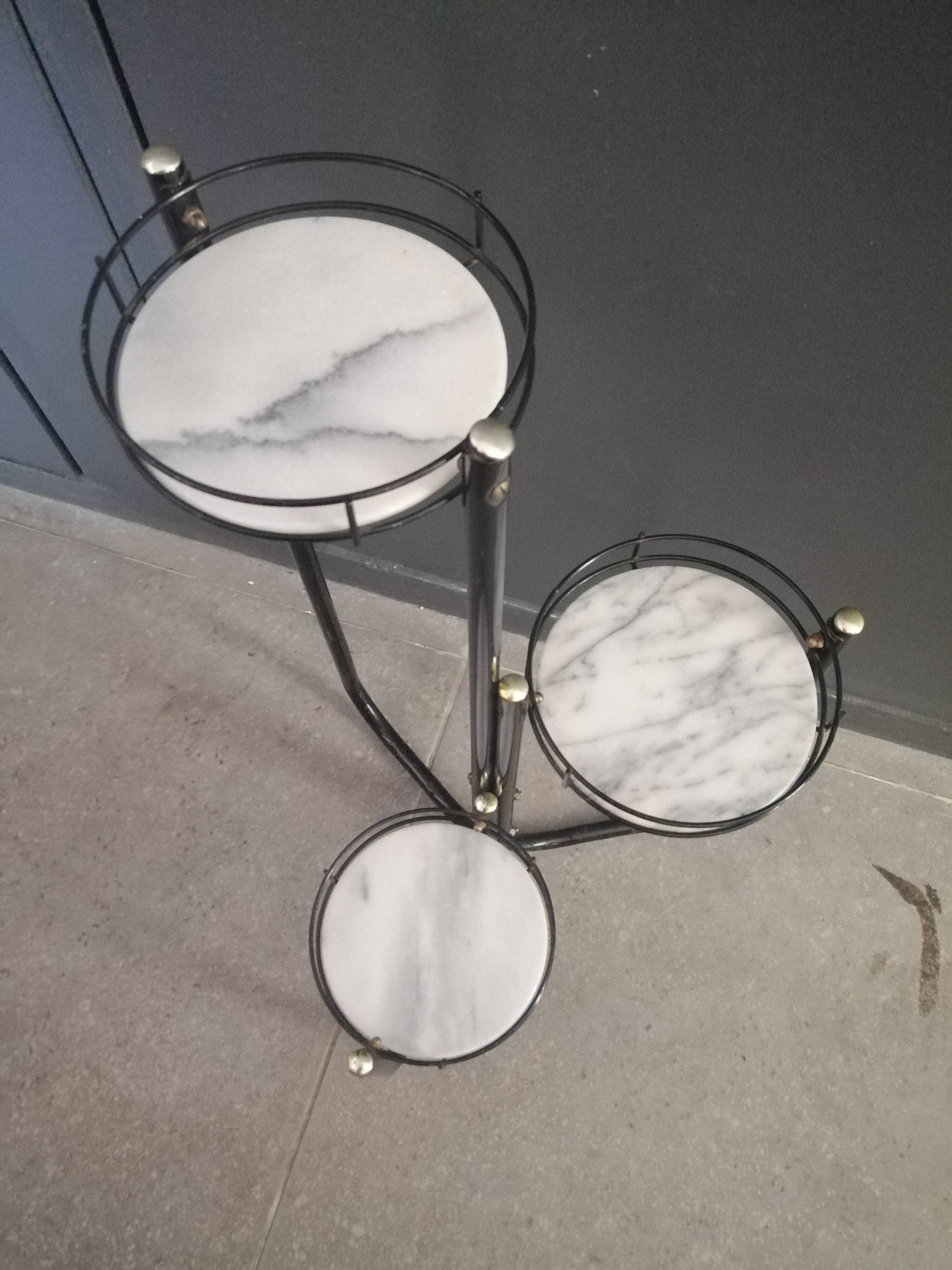Marble and metal plant door