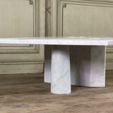 Postmodernist table in Carrara marble