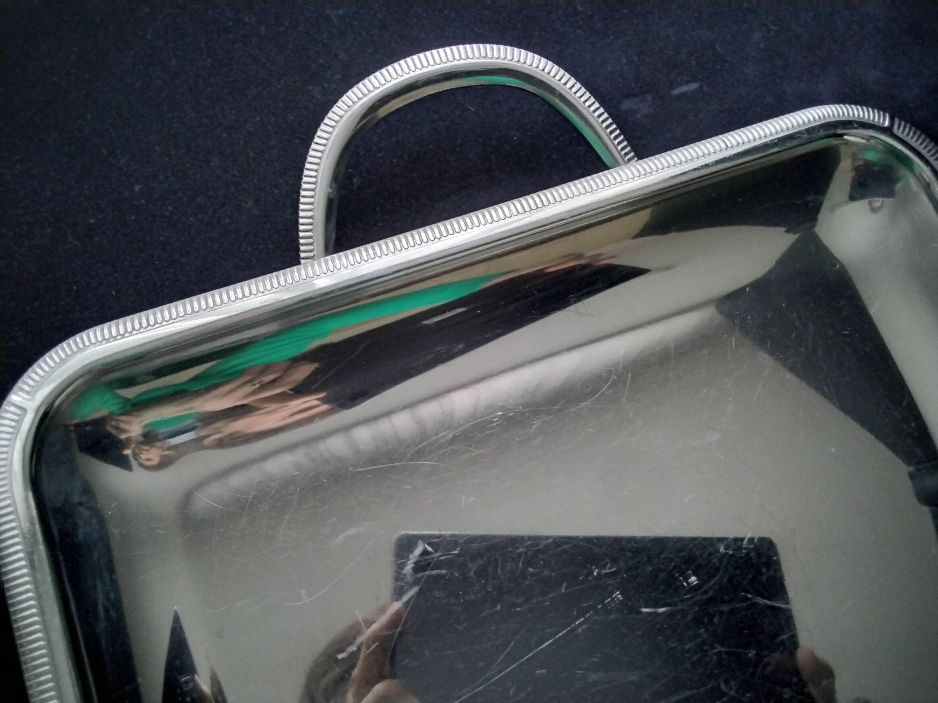 Stainless steel serving tray 39.5 x 30 cm