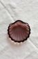 Vintage shell-shaped glass bowl in purple.