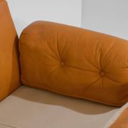 Vintage Coronado Brown Leather Large Sofa by Tobia Scarpa for C&B Italia