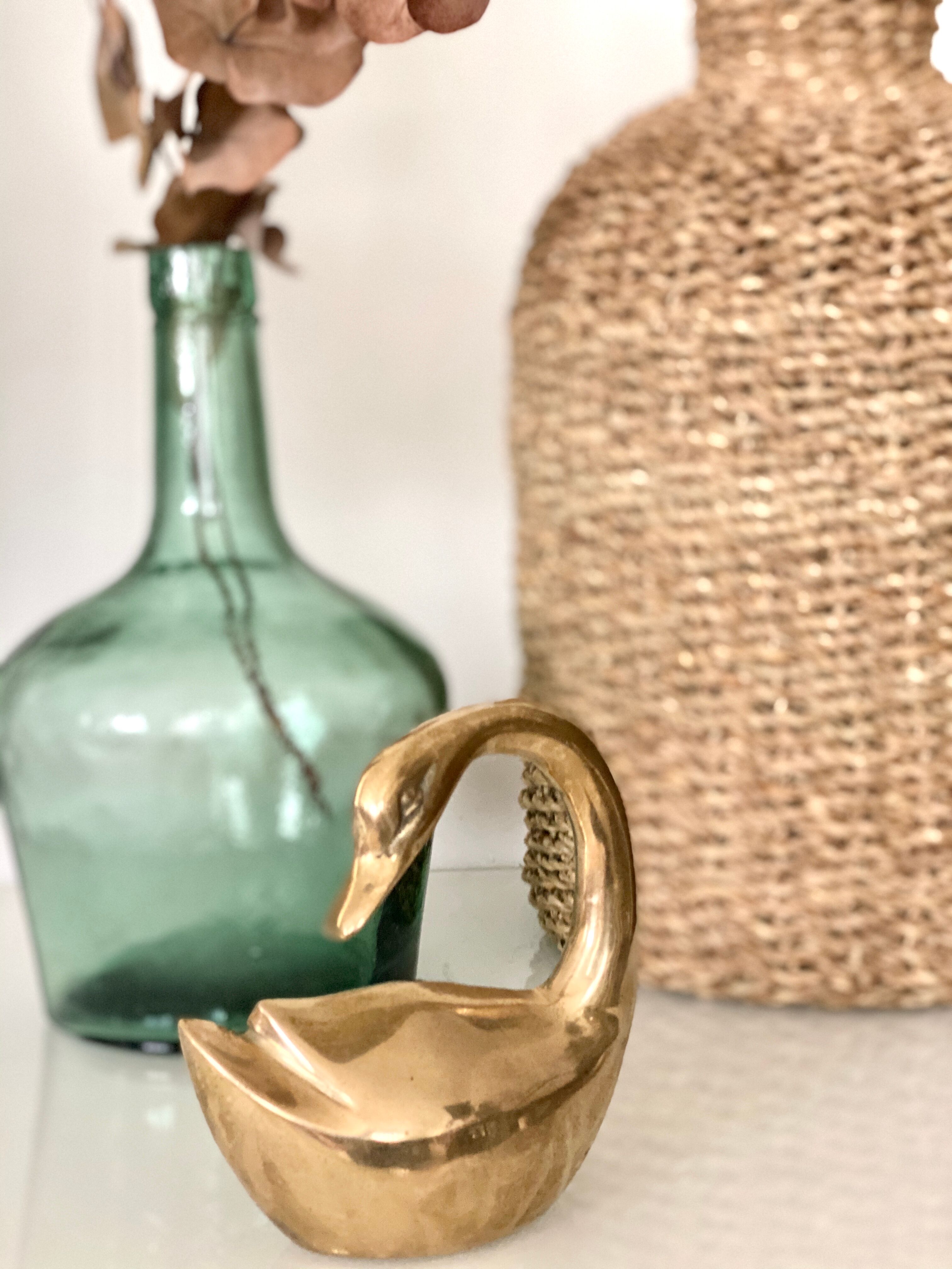 Ancien cygne en laiton