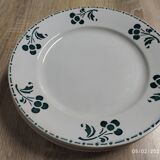 1900 1905 set of 7 earthenware plates Badonviller France Cherry model