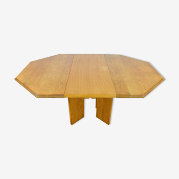 Table de repas en orme vintage Maison Regain, 1980