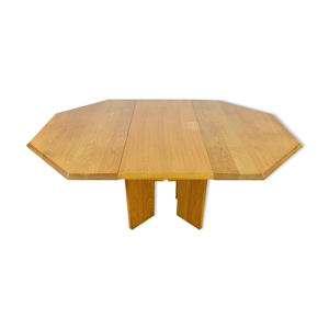 Table de repas en orme vintage Maison Regain, 1980