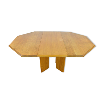 Vintage elm dining table Maison Regain, 1980