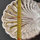Large shell dish in silver metal Christofle Fleuron