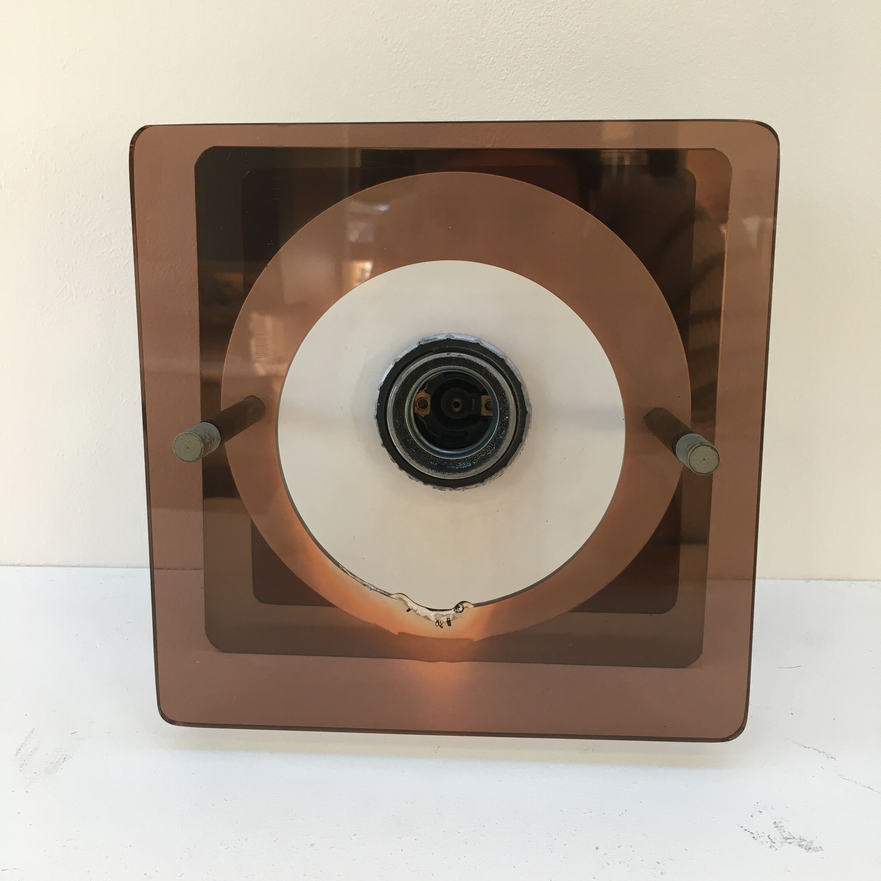 Wall lamp in smoked plexi 70s