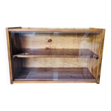 Vintage wall shelf with plexiglass sliding doors