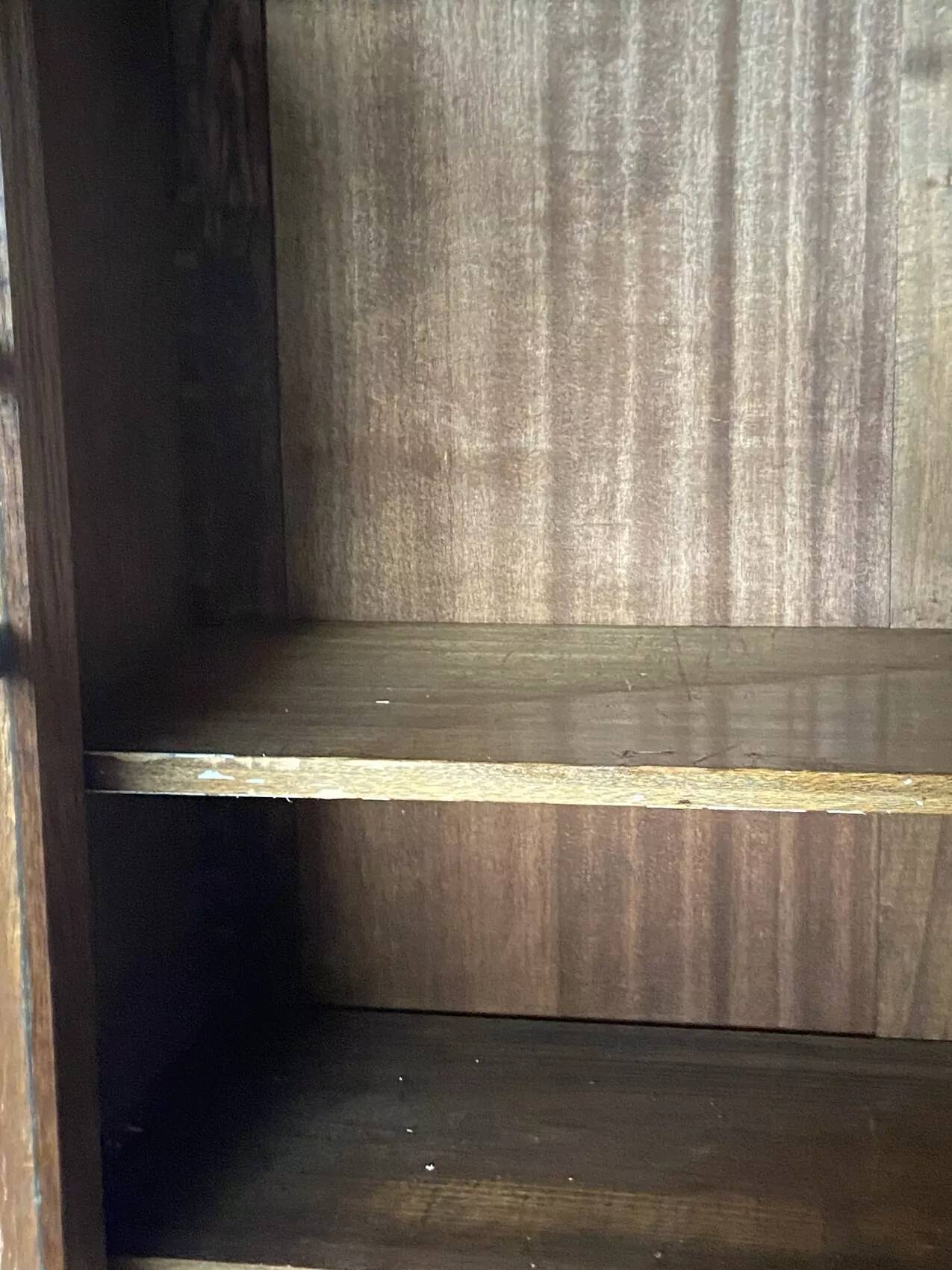 Small Art Deco period oak cabinet with glass front