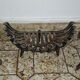 Important wrought iron fireplace accessories – Andirons and log basket