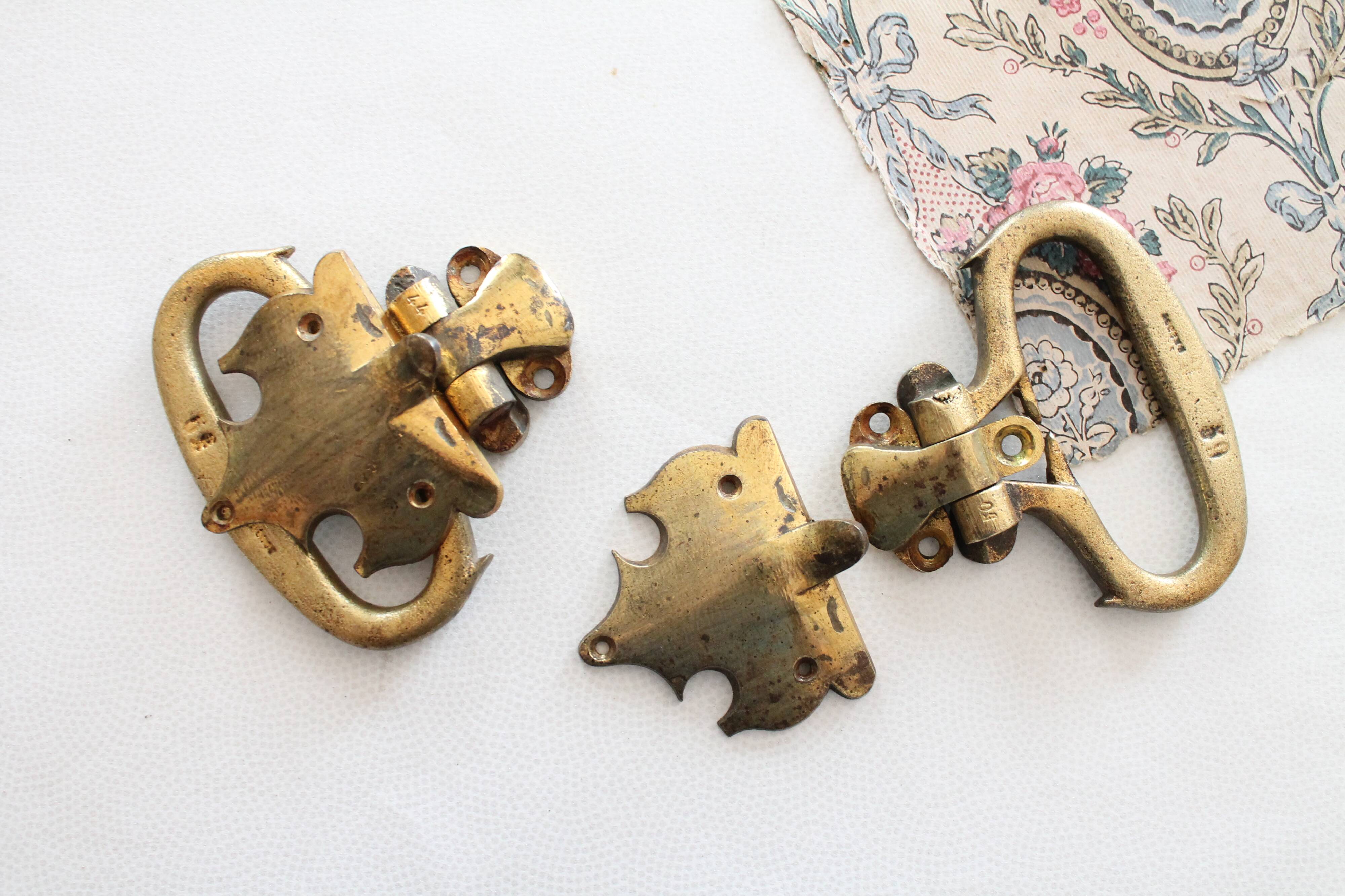 Large antique piano handles, old bronze, hardware.