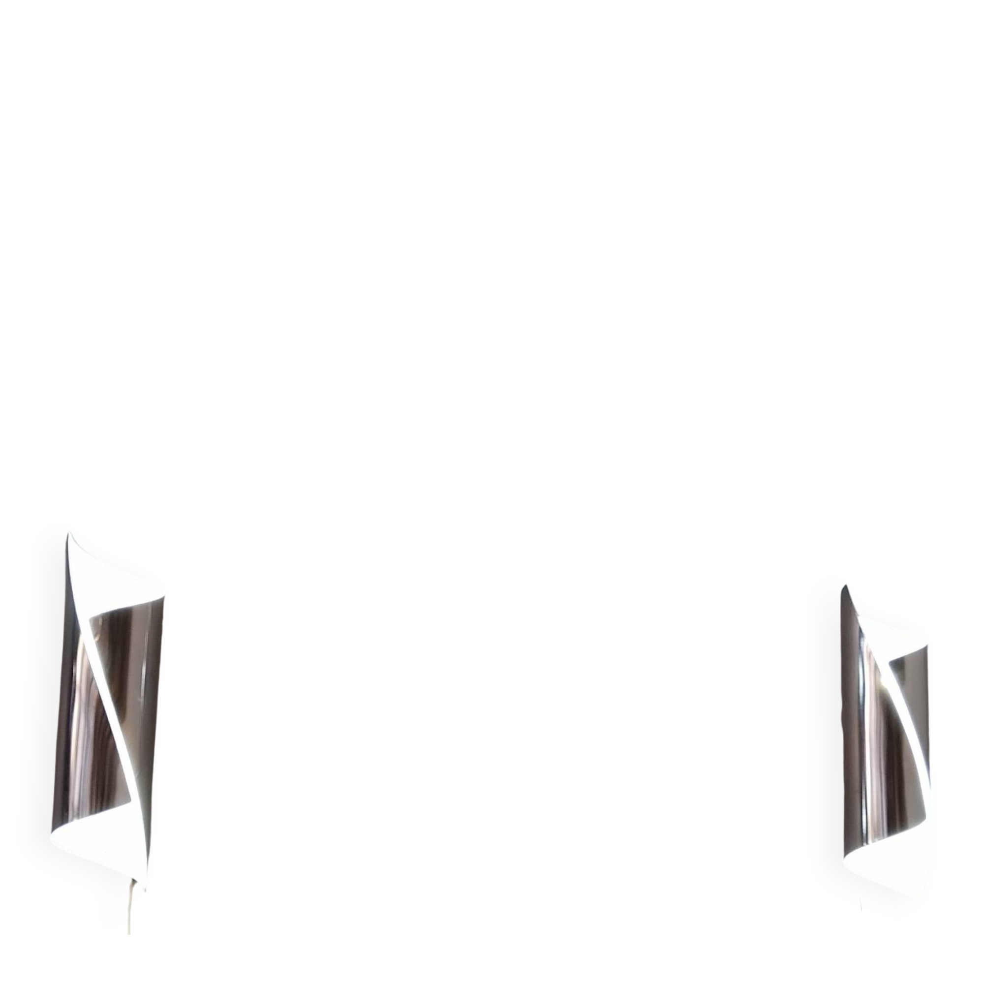 Pair of 70s/80s bidirectional chrome wall lights