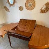 Table en teck vintage NF 2 rallonges