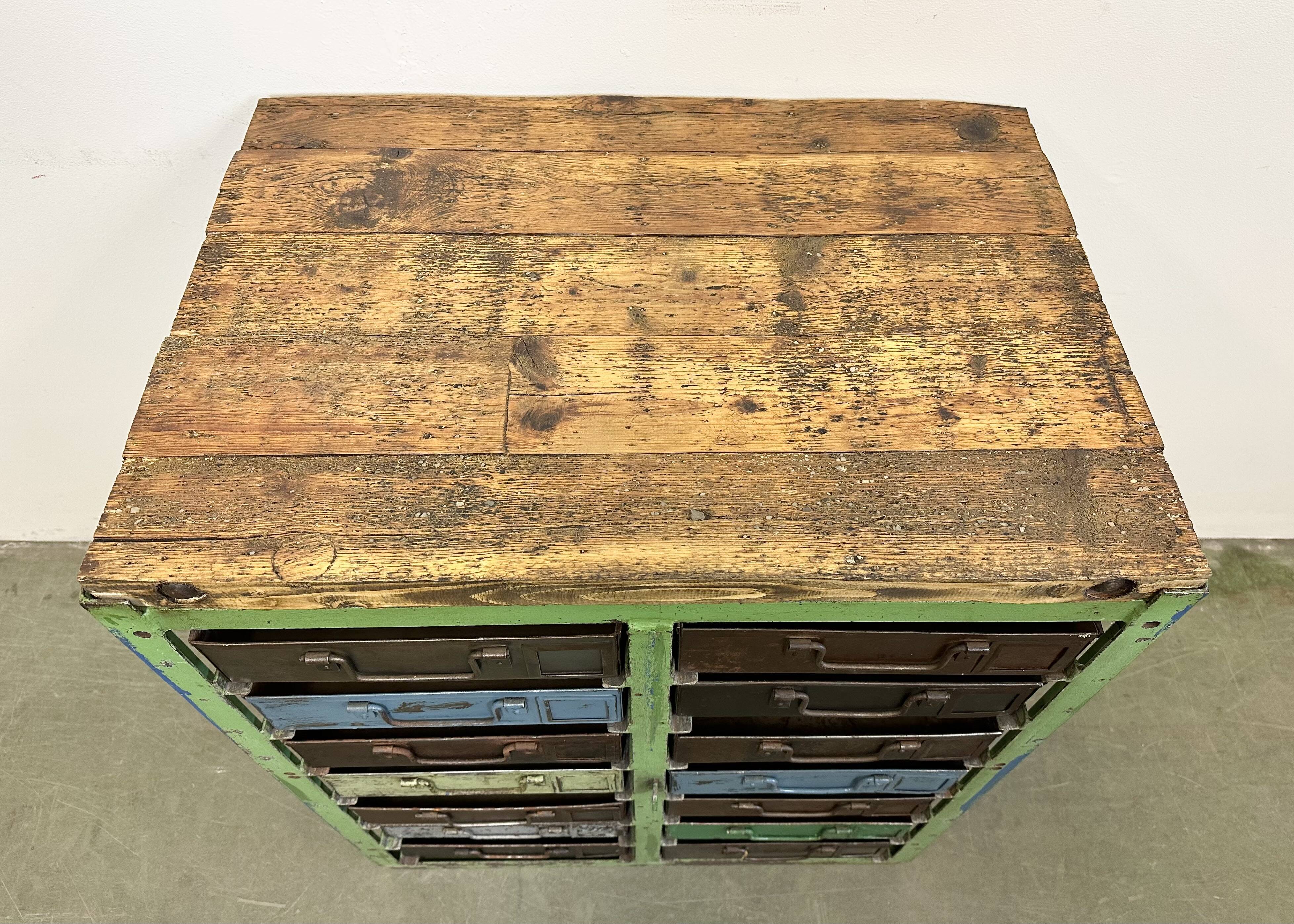 Vintage industrial iron chest of drawers, 1950s