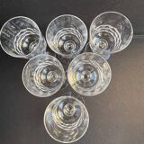 6 Blown and cut crystal water glasses – Art Nouveau