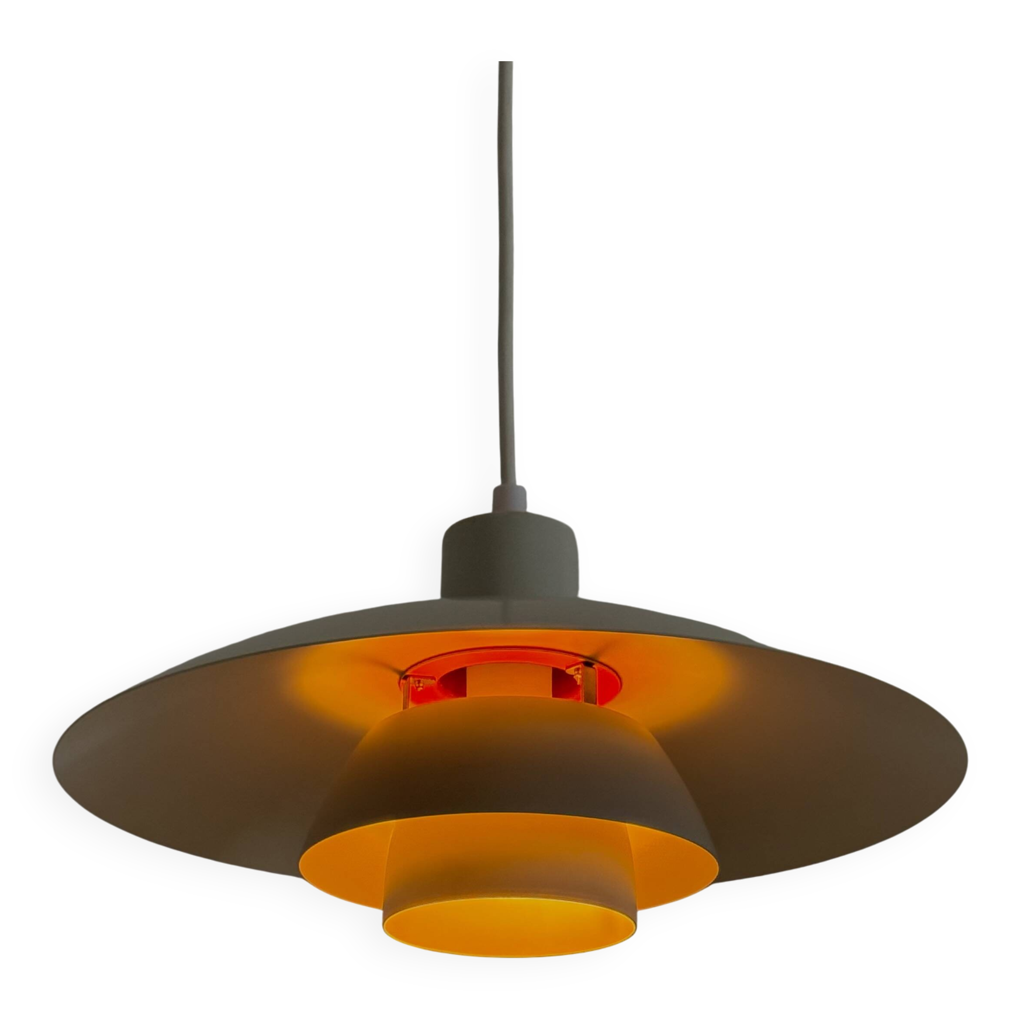 PH 4/3 pendant lamp white with orange accents by Poul Henningsen for Louis