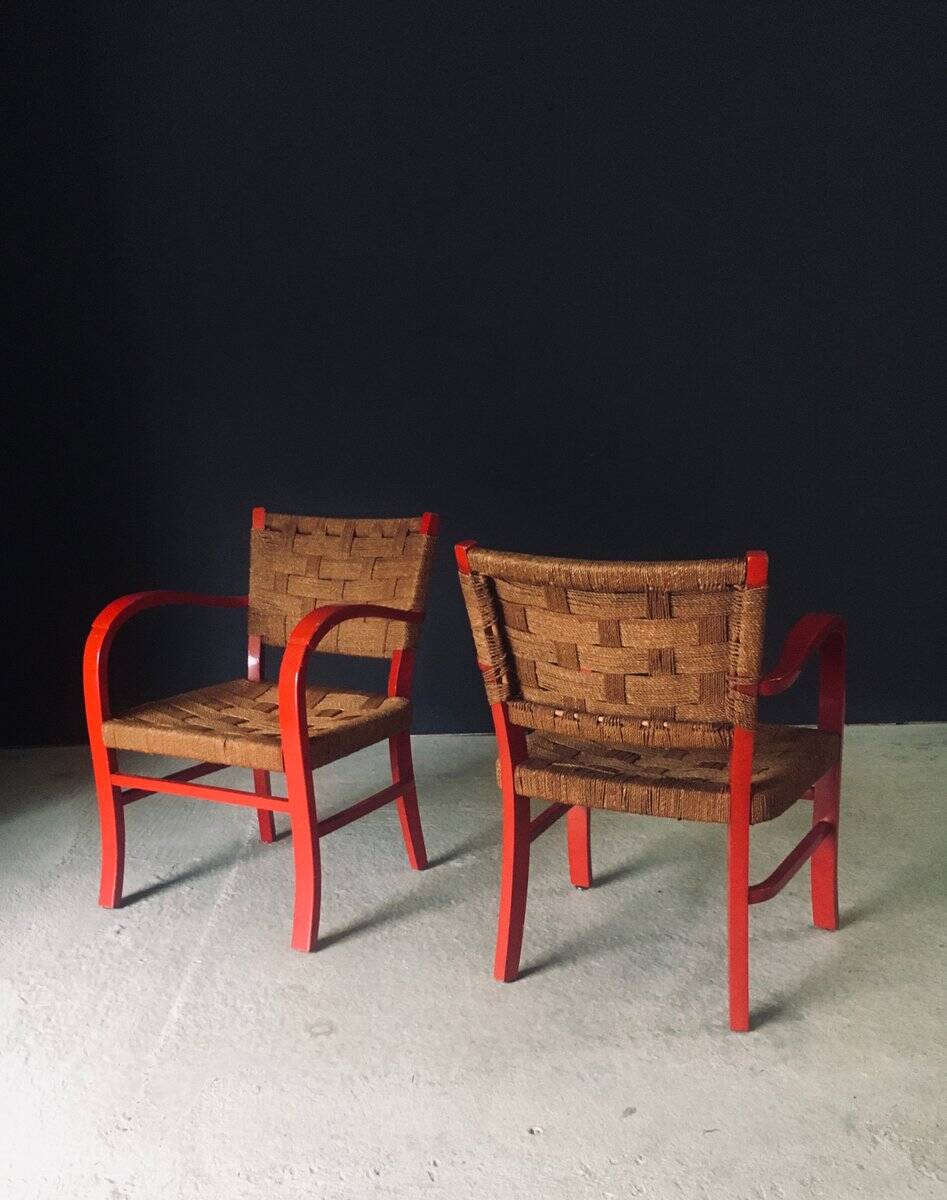 Mediterranean Armchairs, France, 1950s, Set of 2