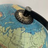 Globe vintage 1975 terrestre tripode verre Taride mappemonde - 28 cm