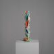 Sculpture en bois polychrome abstraite, attribuée à Ivan Stoyanov, Bulgarie, 1981