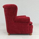 50s, Danish design, refurbished armchair, vintage velour