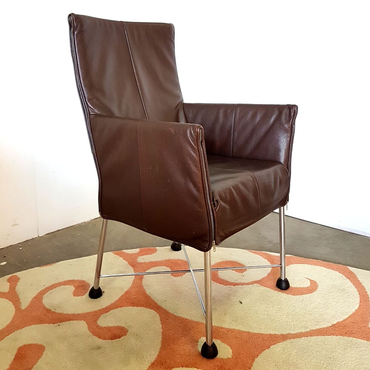 Set of 6 Montis Chaplin leather armchairs by Gerard van den Berg