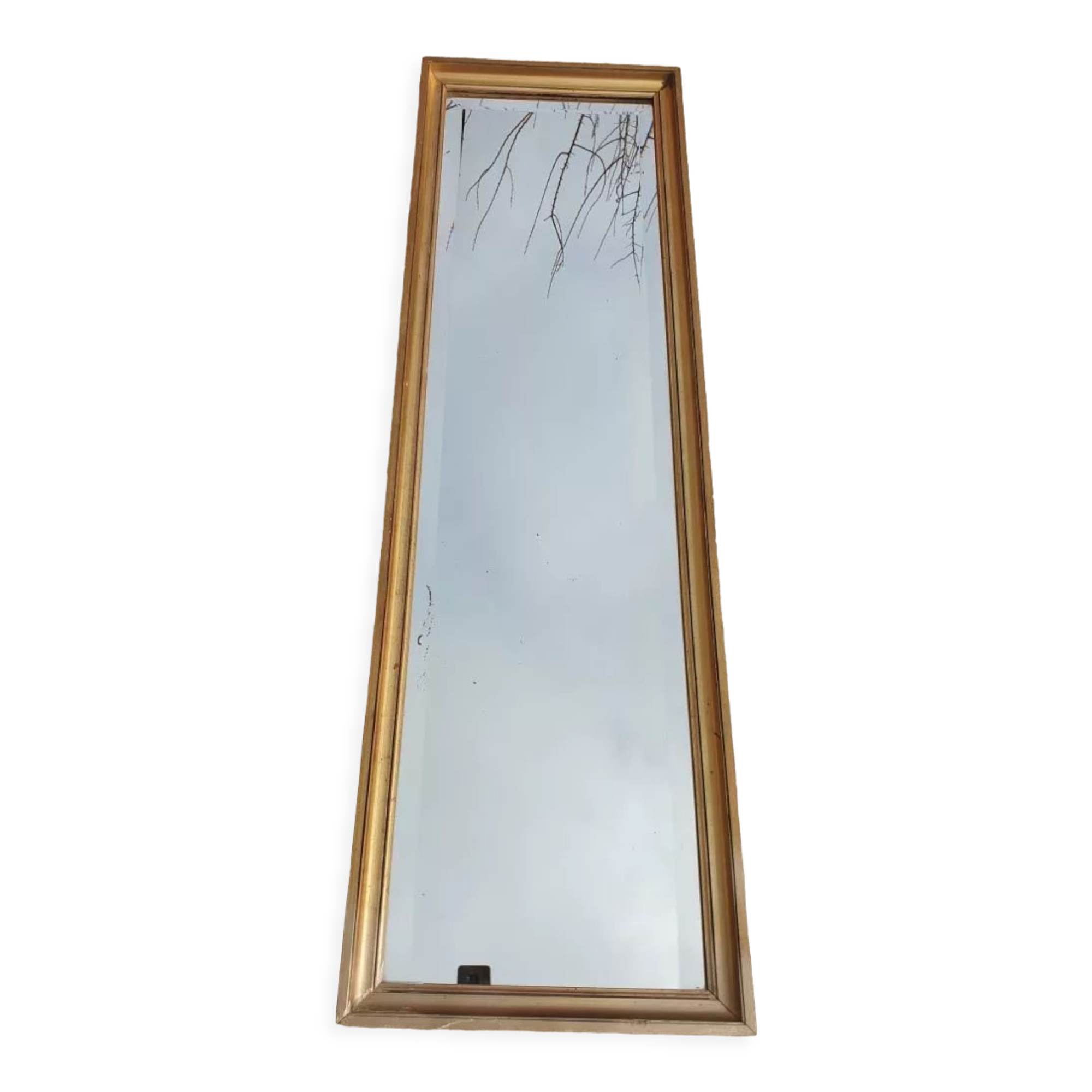 Beveled mirror gilded frame 140x42