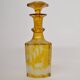 Bohemian glass carafe engraved amber colour