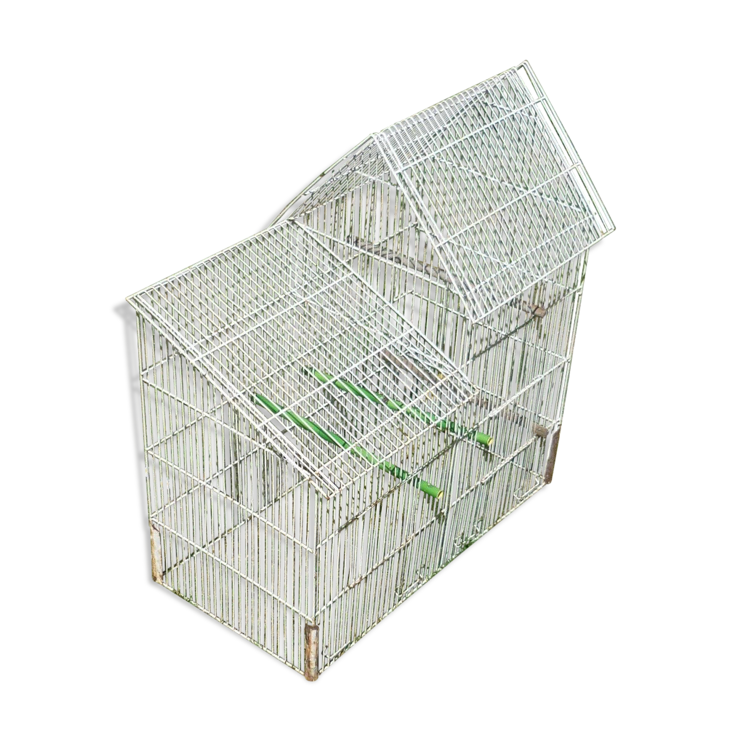 Old bird cage in the shape of a house