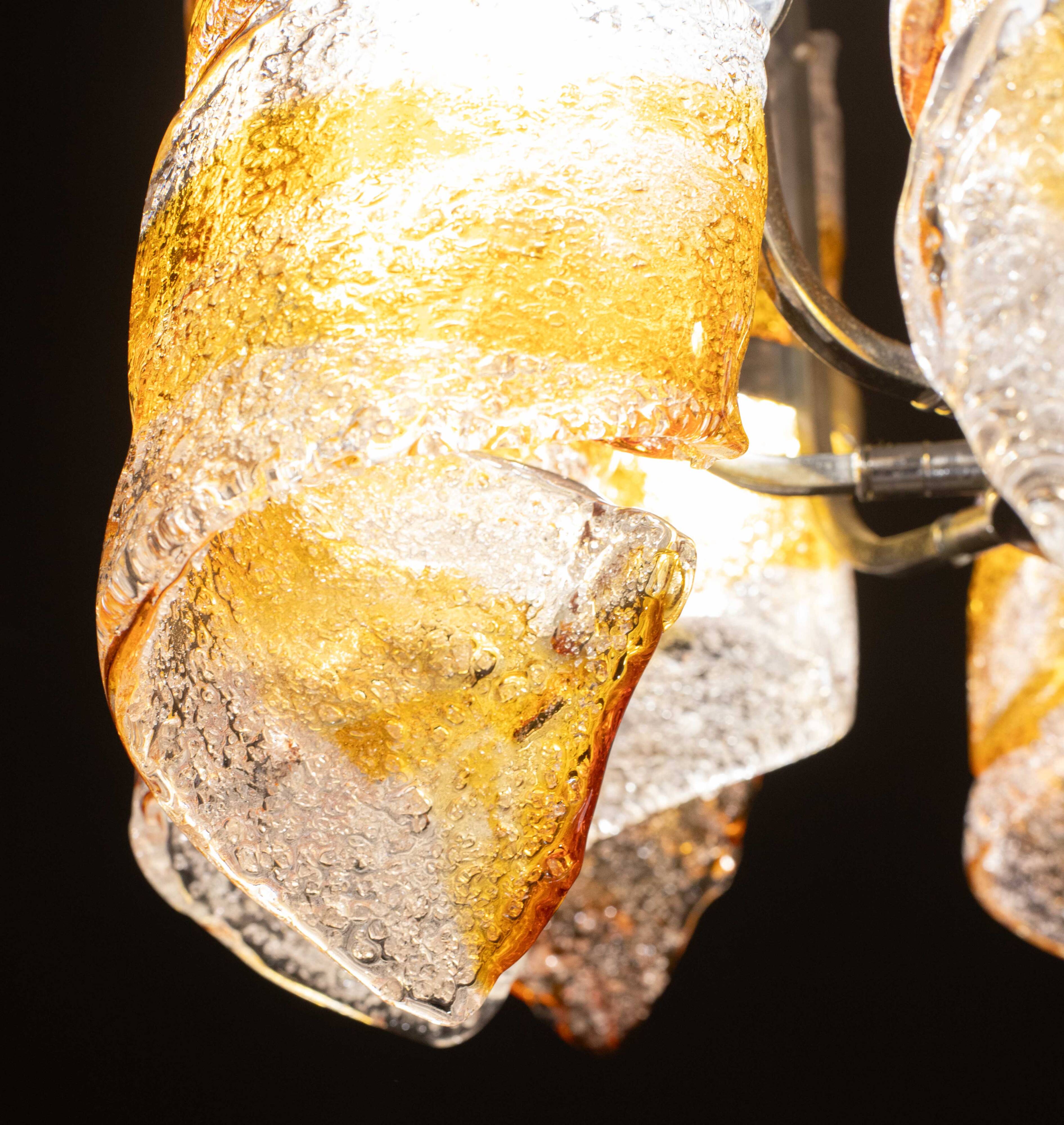 Italian Design "Twisters" Round Chandelier by Mazzega, 1970