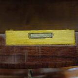 Curved Louis XV style commode with marquetry – Marble top – Gilded bronzes –