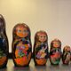 Series of 10 old Russian Matryoshka dolls