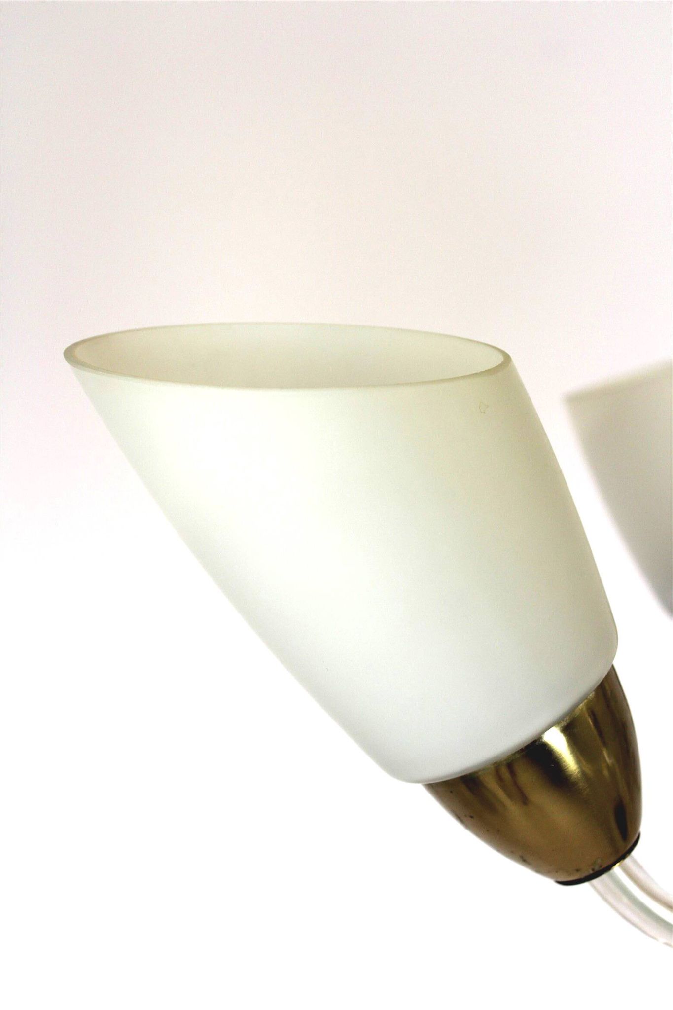 Mid-century steel & glass pendant lamp, 1960s