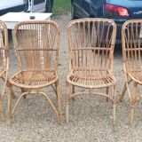4 sixties/seventies bamboo chairs