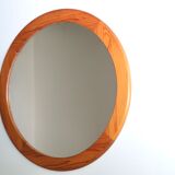 Miroir rond en pin, années 70