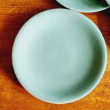 10 assiettes à desserts en céramique bleu Longchamp