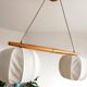 Vintage Scandinavian pendant light, wood and fabric